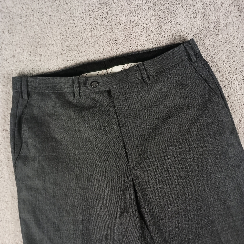Lauren Ralph Lauren 36x32 Wool Flat Front Grey Mens Dress Pants